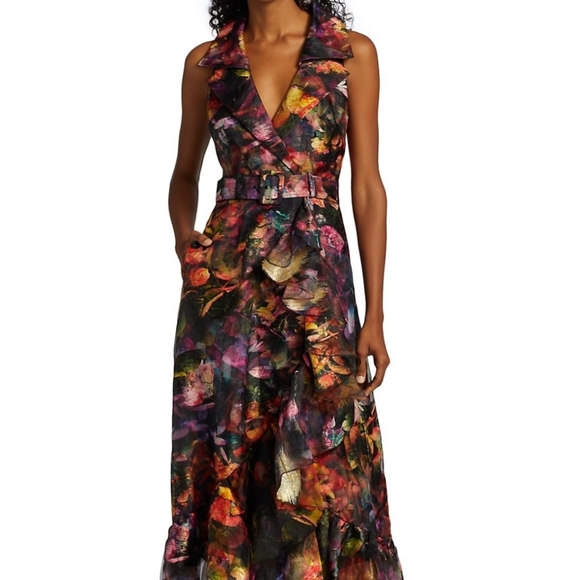 Theia Dresses & Skirts - THEIA Frances Collared Wrap Gown